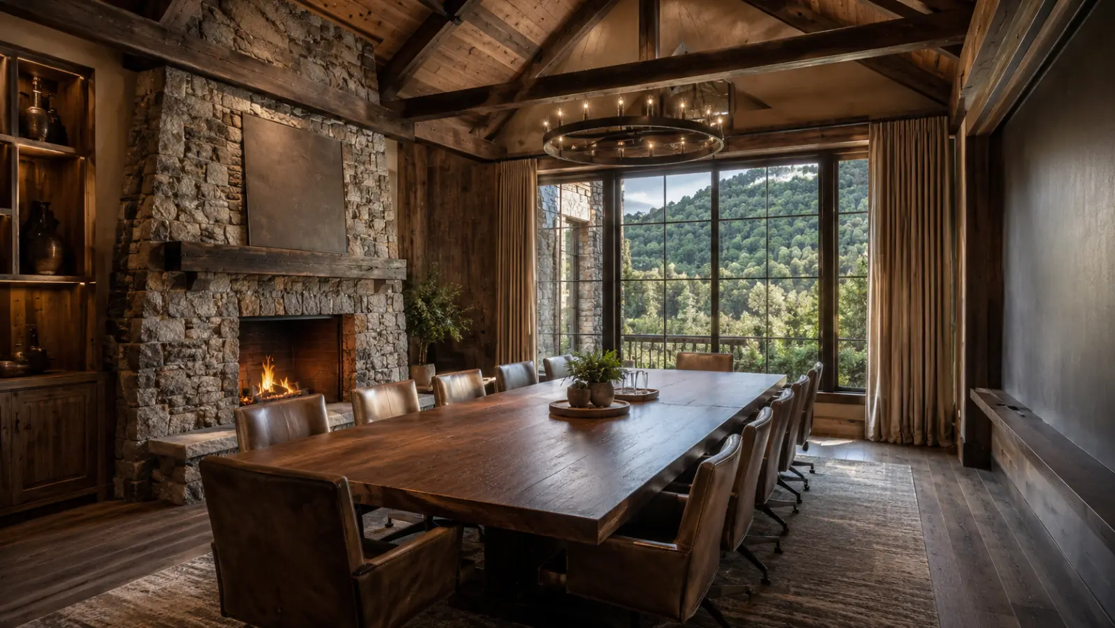 The fireside meeting room at Roy Hinterland